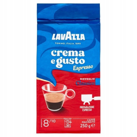 Kawa mielona Lavazza crema e gusto 250g espresso Kawa mielona Lavazza crema e gusto 250g espresso