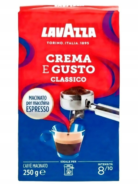 Kawa mielona Lavazza crema e gusto 250g espresso Kawa mielona Lavazza crema e gusto 250g espresso