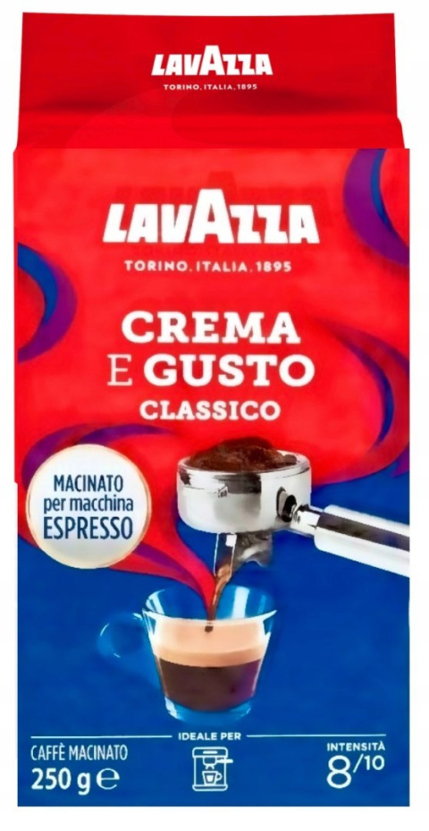 Kawa mielona Lavazza crema e gusto 250g espresso Kawa mielona Lavazza crema e gusto 250g espresso