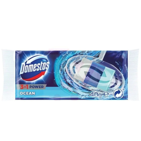 Kostka-zapas do WC Domestos 3w1 Power Ocean wkład 40 g Kostka-zapas do WC Domestos 3w1 Power Ocean wkład 40 g