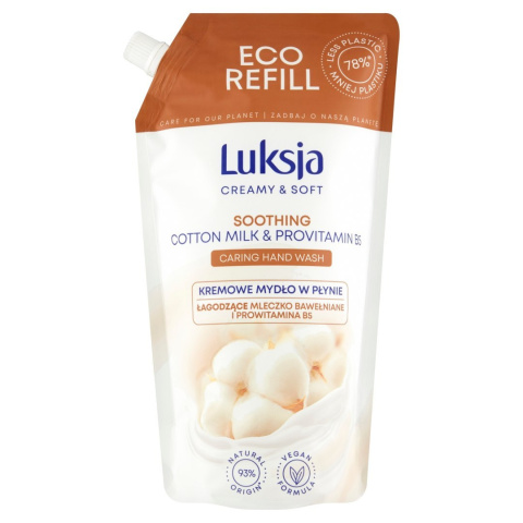 LUKSJA mydło w płynie 900ML ZAPAS/BAWEŁNA LUKSJA mydło w płynie 900ML ZAPAS/BAWEŁNA