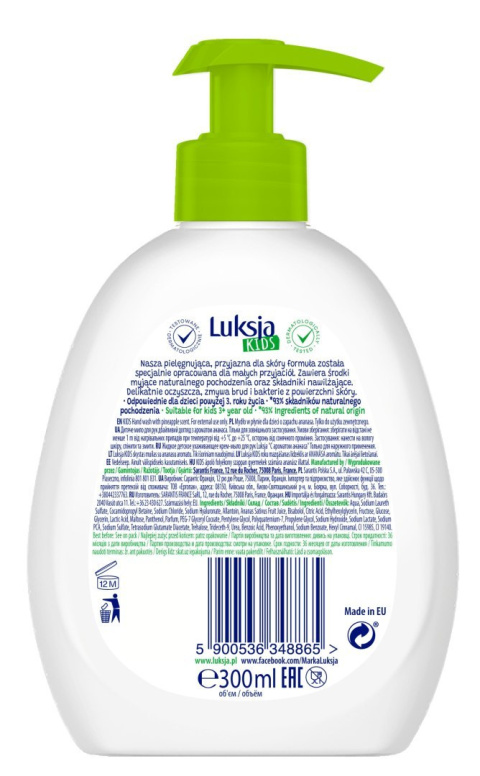 Luksja Kids mydło w płynie 300ml Luksja Kids mydło w płynie 300ml