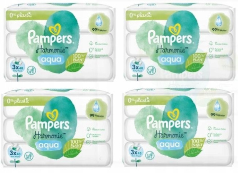 Pampers Harmonie chusteczki nawilżane 12x48 szt Pampers Harmonie chusteczki nawilżane 12x48 szt