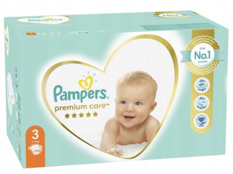 PAMPERS Pieluszki Premium Care 3 Midi 120 szt PAMPERS Pieluszki Premium Care 3 Midi 120 szt