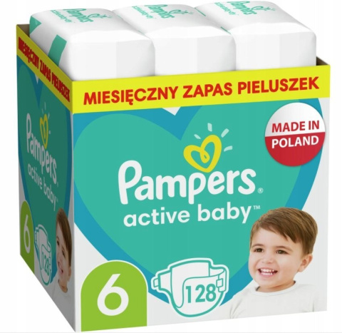 Pampers Pieluchy Active Baby 6 monthly box 128 szt Pampers Pieluchy Active Baby 6 monthly box 128 szt