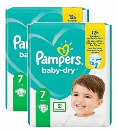 Pampers Pieluszki Baby Dry Rozmiar 7 waga15+ 40szt Pampers Pieluszki Baby Dry Rozmiar 7 waga15+ 40szt