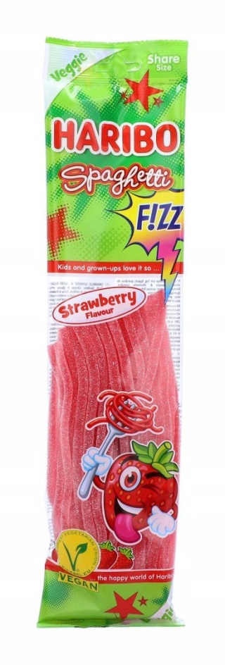Żelki Kwaśne Spaghetti HARIBO Truskawkowe 200g DE