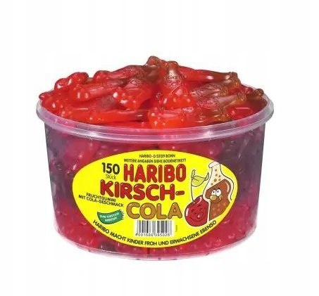 Żelki owocowe HARIBO Wiśnia Cola 150 szt z Niemiec