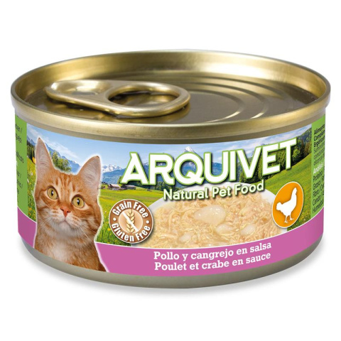 ARQUIVET puszka dla kota kurczak w sosie z paluszkami krabowymi 80g ARQUIVET puszka dla kota kurczak w sosie z paluszkami krabowymi 80g