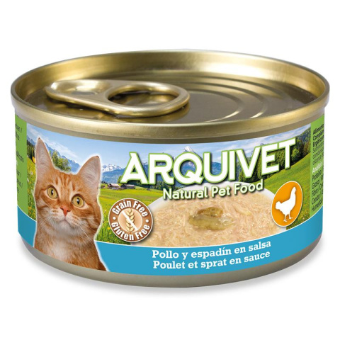 ARQUIVET puszka dla kota kurczak w sosie ze szprotką 80g ARQUIVET puszka dla kota kurczak w sosie ze szprotką 80g