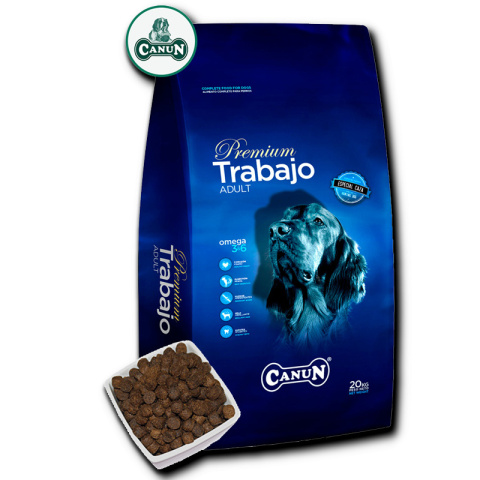 Canun Trabajo 20 kg karma premium dla psów energicznych i myśliwskich na kurczaku (30%) i ryżu Canun Trabajo 20 kg karma premium dla psów energicznych i myśliwskich na kurczaku (30%) i ryżu