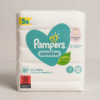 Pampers Sensitive chusteczki nawilżane 5x52 szt