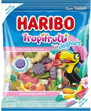 Haribo Tropifrutti Jogurt Żelki Pianki Mix Jogurtowe Arbuz Ananas 160g DE