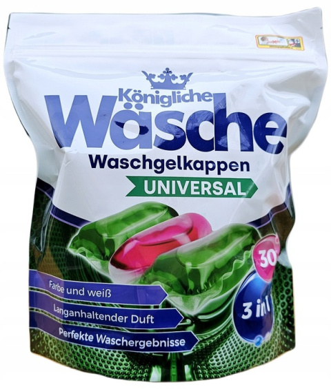 Königliche Wäsche Kapsułki do prania Uniwersalne 3w1 – 30 szt Königliche Wäsche Kapsułki do prania Uniwersalne 3w1 – 30 szt