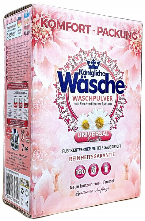 Königliche Wäsche Proszek do prania uniwersalny 7 kg – 100 prań Königliche Wäsche Proszek do prania uniwersalny 7 kg – 100 prań