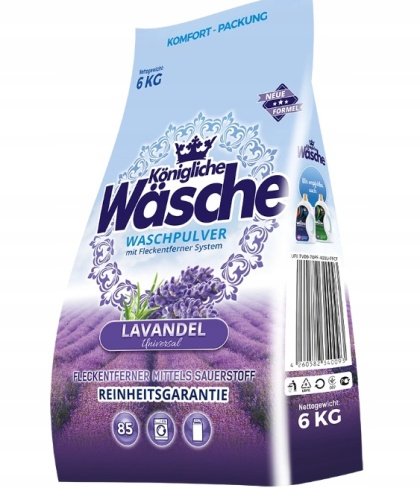 Königliche Wäsche Proszek do prania uniwersalny Lawenda 6 kg DE - 80 prań