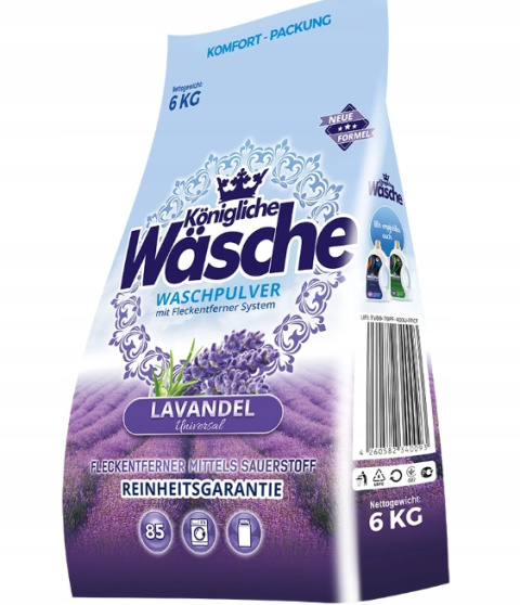 Königliche Wäsche Proszek do prania uniwersalny Lawenda 6 kg Königliche Wäsche Proszek do prania uniwersalny Lawenda 6 kg