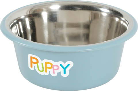 Miska plastikowa PUPPY z podstawką antypoślizgową kol. niebieski Miska plastikowa PUPPY z podstawką antypoślizgową kol. niebieski