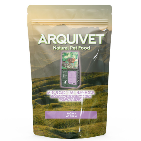 PRÓBKA ARQUIVET CAT Original dla kotów sterylizowanych kurczak z ryżem 60 g PRÓBKA ARQUIVET CAT Original dla kotów sterylizowanych kurczak z ryżem 60 g