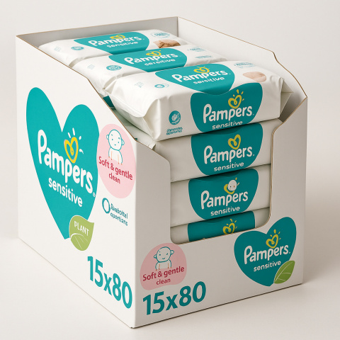 Pampers Chusteczki Sensitive 15x80 szt Pampers Chusteczki Sensitive 15x80 szt