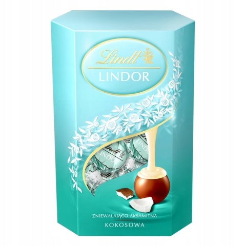 Lindt LINDOR Praliny czekolada mleczna kokos 200 g Lindt LINDOR Praliny czekolada mleczna kokos 200 g