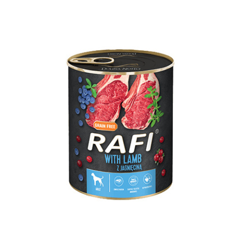 Rafi z jagnięciną, borówką i żurawiną 800 g Rafi z jagnięciną, borówką i żurawiną 800 g