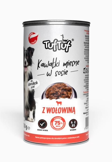 TUF TUF Kawałki mięsne z wołowiną dla psa 1250g TUF TUF Kawałki mięsne z wołowiną dla psa 1250g