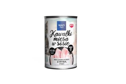 WAFI puszka kawałki mięsne dla kota z rybą 415g WAFI puszka kawałki mięsne dla kota z rybą 415g