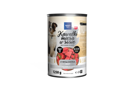 WAFI puszka kawałki mięsne dla psa z wołowiną 1250g WAFI puszka kawałki mięsne dla psa z wołowiną 1250g