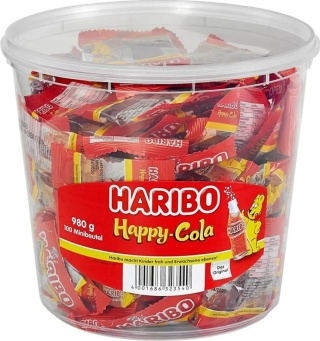Żelki Haribo Happy Cola 100 mini torebek 980g DE