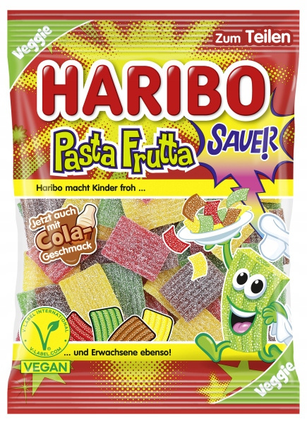 Żelki Pasta Frutta Sauer Haribo żelki kwaśne cola 160g Żelki Pasta Frutta Sauer Haribo żelki kwaśne cola 160g