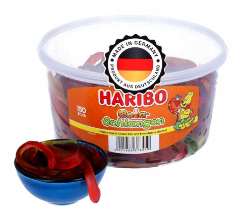 Żelki Haribo Węże Cola Schlangen 1050 g Żelki Haribo Węże Cola Schlangen 1050 g
