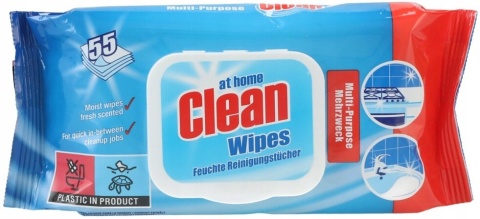 At Home Clean chusteczki czyszczące uniwersalne nawilżane 55 sztuk