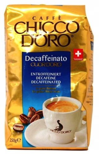 Chicco d'Oro Decaffeinato Kawa Ziarnista Bezkofeinowa 250g - Pełnia smaku bez kofeiny