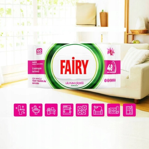 Fairy Chusteczki Czyszczące Uniwersalne Lily 100 sztuk lilia