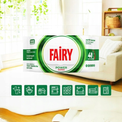 Fairy Chusteczki Czyszczące Uniwersalne White Soap 100 sztuk białe mydło