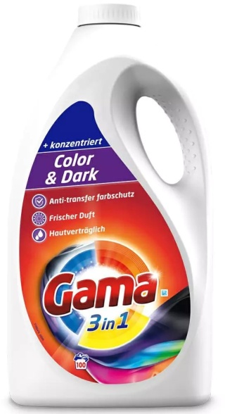 Gama/Vizir 3w1 Color & Dark żel do prania tkanin kolorowych i ciemnych 4,5 L - 100 prań