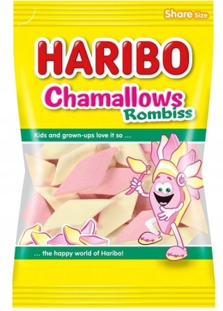 Haribo Chamallows Rombiss Pianki 225 g - Owocowo-waniliowe pianki w kształcie rombów