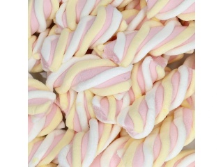 Haribo Chamallows Twirlies 200 g Pianki marshmallow o smaku waniliowym