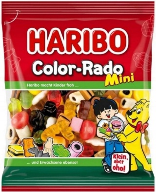 Haribo Color-Rado Mini 160g - Kolorowe żelki z lukrecją i pianką