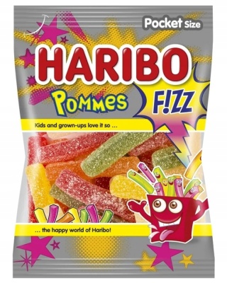 Haribo Pommes Sauer Kwaśne Frytki Owocowe 100 g - Owoce z nutą kwaśnego szaleństwa