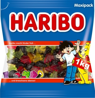 Haribo Vampire Żelki z Lukrecją 1 kg Worek - Owocowo-lukrecjowe nietoperze