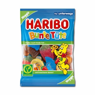 Haribo Żelki Bunte Tüte 100 g - Kolorowe owocowe smaki bez żelatyny