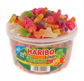 Haribo Żelki Dinozaury Sauerier 1350 g - Oryginalne kwaśne żelki z Niemiec