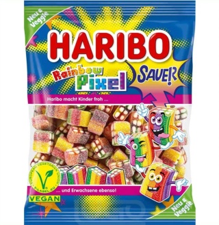 Haribo Żelki Rainbow Pixel Sauer 160g - Wegańska kwaśna tęczowa przygoda z Niemiec