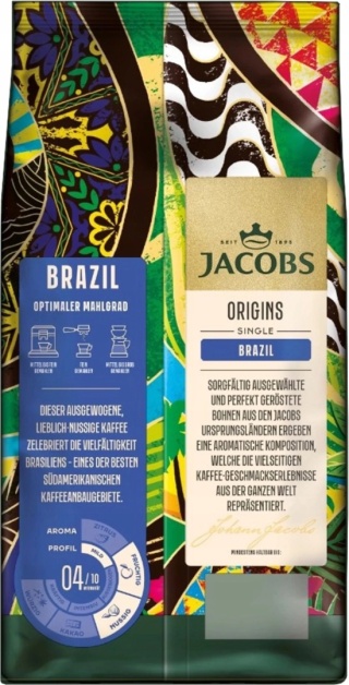 Jacobs Origins Single Brazil 1 kg kawa ziarnista karmel orzech kakao