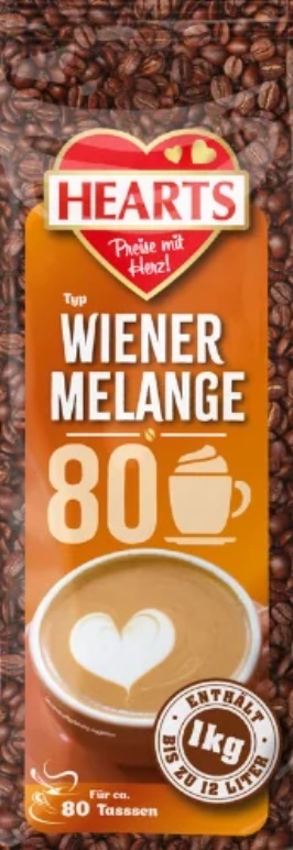 Hearts Cappuccino Wiener Melange 1 kg kawa rozpuszczalna smak wiedeński