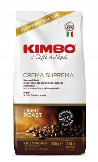 Kimbo Espresso Bar Crema Suprema 1 kg - Włoska kawa ziarnista o delikatnym smaku