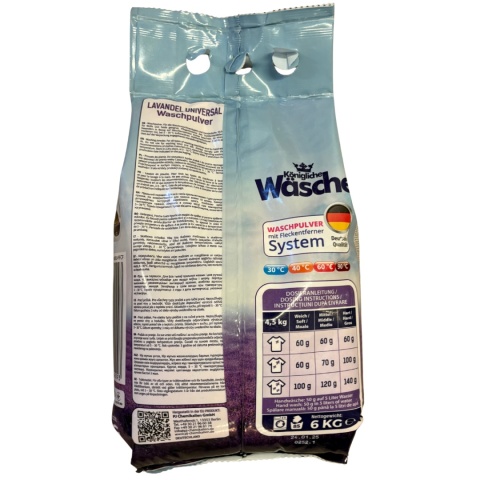 Königliche Wäsche Proszek do prania uniwersalny Lawenda 6 kg DE - 80 prań Königliche Wäsche Proszek do prania uniwersalny Lawenda 6 kg DE - 80 prań