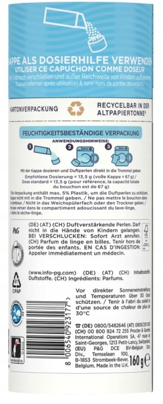 Lenor Perełki zapachowe Frische Baumwolle 160g - świeżość kwiatu bawełny